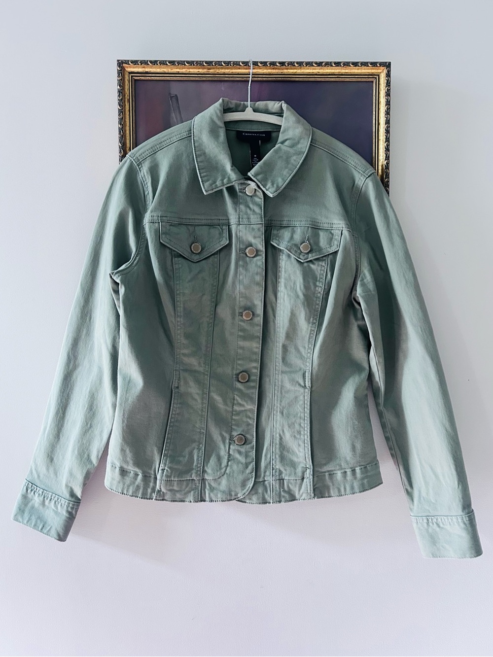 Charter Club - Army Green Cotton Jacket Soft Stretch - Size M - 98% Cotton
